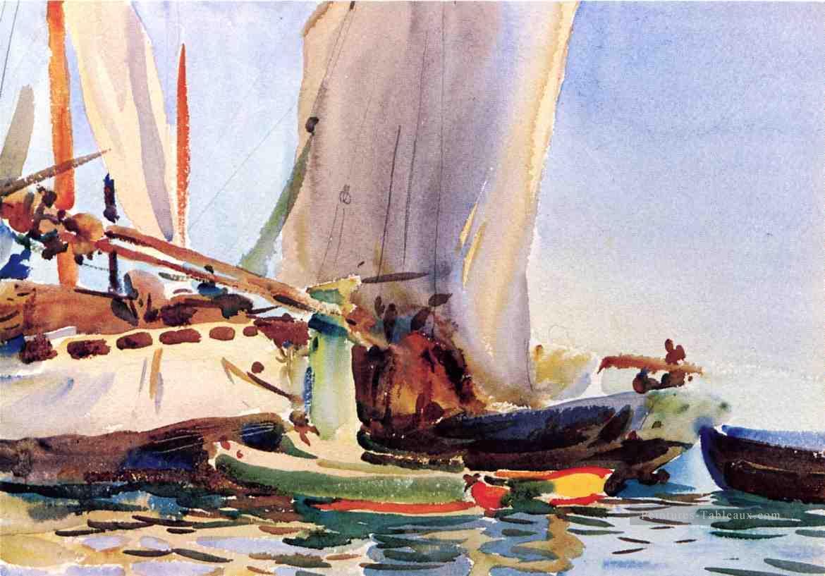 Giudecca Bateaux John Singer Sargent aquarelle Peintures à l'huile